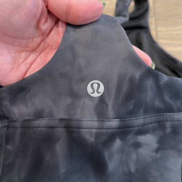 LULULEMON Diamond Dye Pitch Grey Graphite Grey Wunder Train Longline Bra Size 8 - Picture 9 of 12